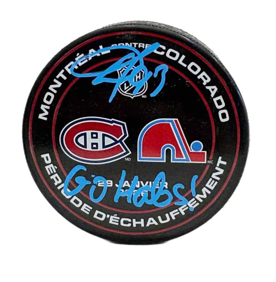 Ivan Demidov Autographed & Inscribed Puck - Warmup