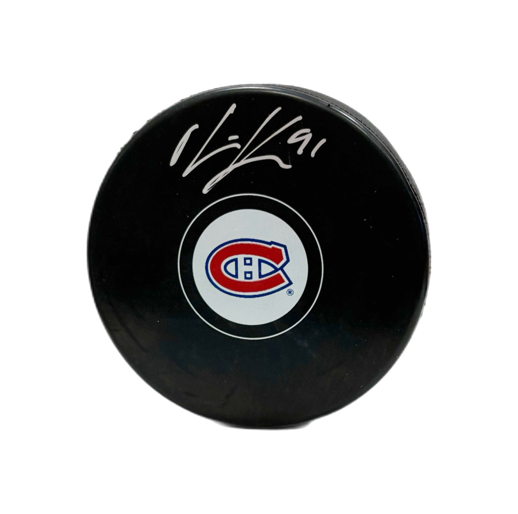 Oliver Kapanen Autographed Puck - Logo