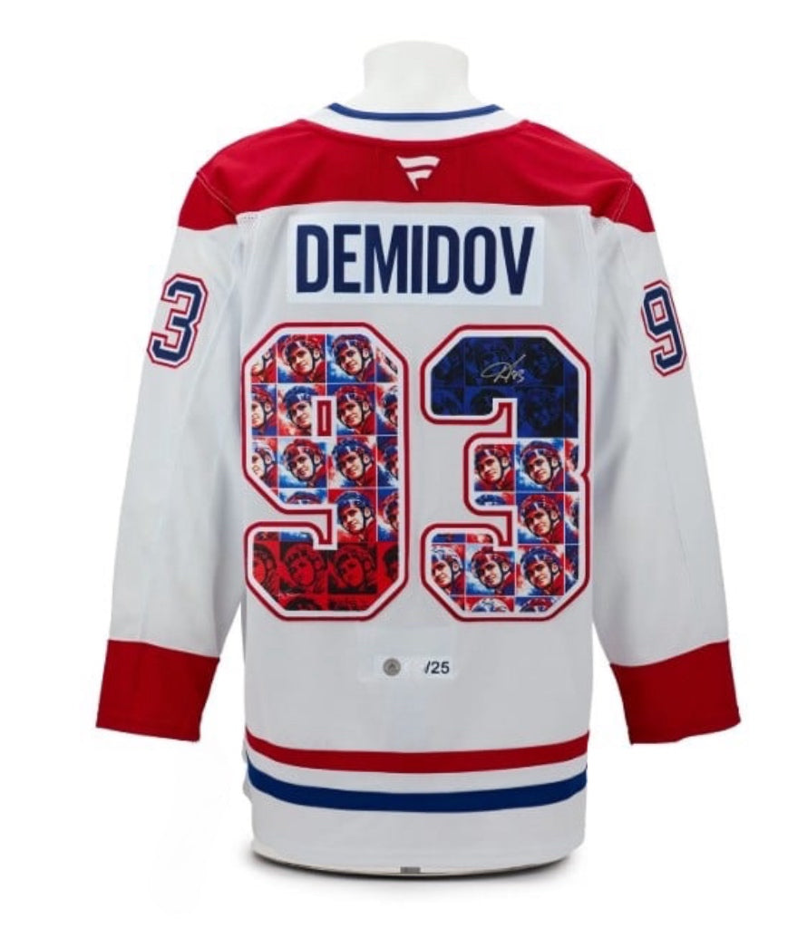 Ivan Demidov Autographié Profil des Canadiens de Montréal Pop Art chandail /25