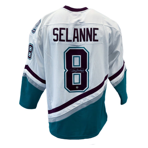 Teemu Selanne Autographed Anheim Ducks White Fanatics Mitchell & Ness Jersey