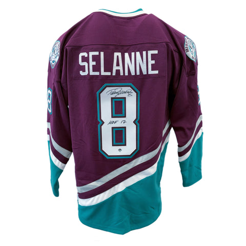 Teemu Selanne Autographed & Inscribed Anaheim Ducks Fanatics Mitchell & Ness Jersey