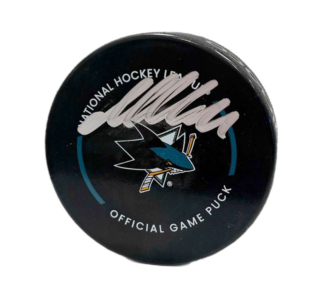Macklin Celebrini Autographed Puck - Official