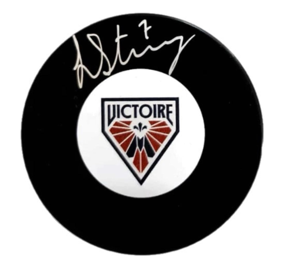 Laura Stacey Autographed Puck - Logo (Montreal Victoire)