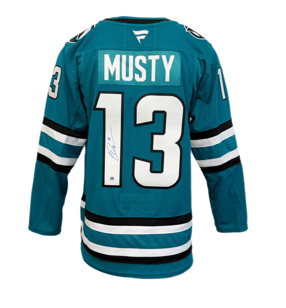 Quentin Musty Autographed San Jose Sharks Fanatics Premium Jersey