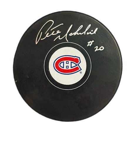 Pete Mahovlich Autographed Puck - Logo