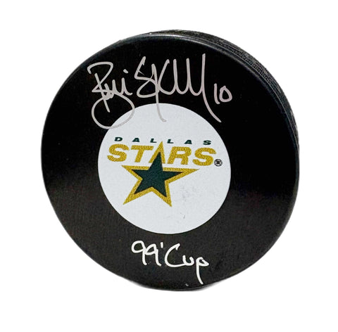 Brian Skrudland Autographed & Inscribed Puck - Logo (STARS)