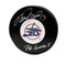 Teemu Selanne Autographed & Inscribed Puck - Logo (Jets)