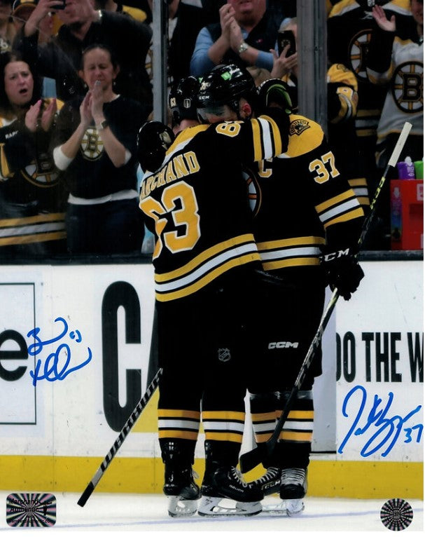 (PAST AUCTION) <br> Lot 71: Brad Marchand and Patrice Bergeron Autographed "Final Hug" 16 x 20 Photo - Boston Bruins