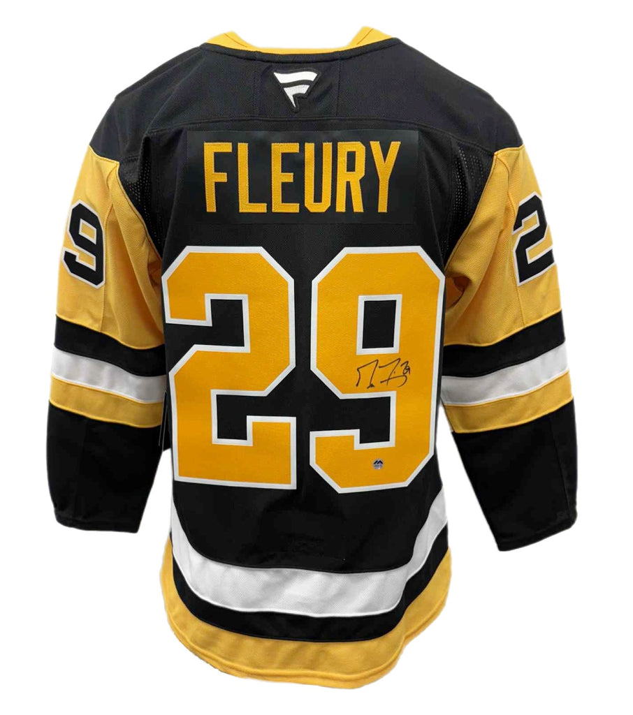 PRE-ORDER - Marc-André Fleury Autographed Black Fanatic Premium Jersey - Pittsburgh