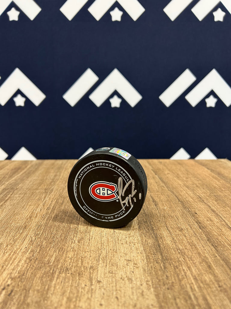 (PAST AUCTION) <br>Carey Price Autographed Game Used puck - 41st Win 28/03/2015