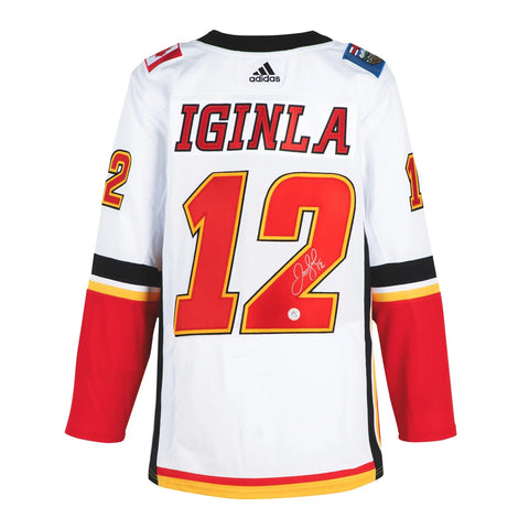 Jarome Iginla Autographed Calgary Flames White adidas Jersey