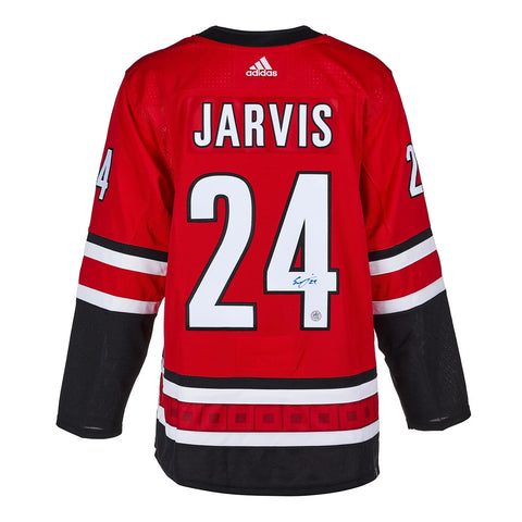 Seth Jarvis Autographed Carolina Hurricanes Red Adidas Authentic Jersey