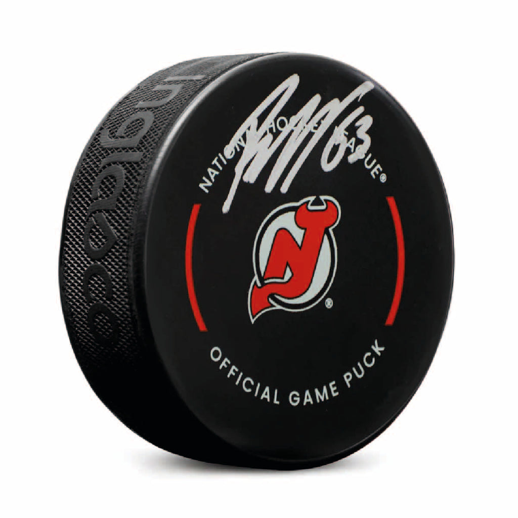 Jesper Bratt Autographed New Jersey Devils Puck - Official