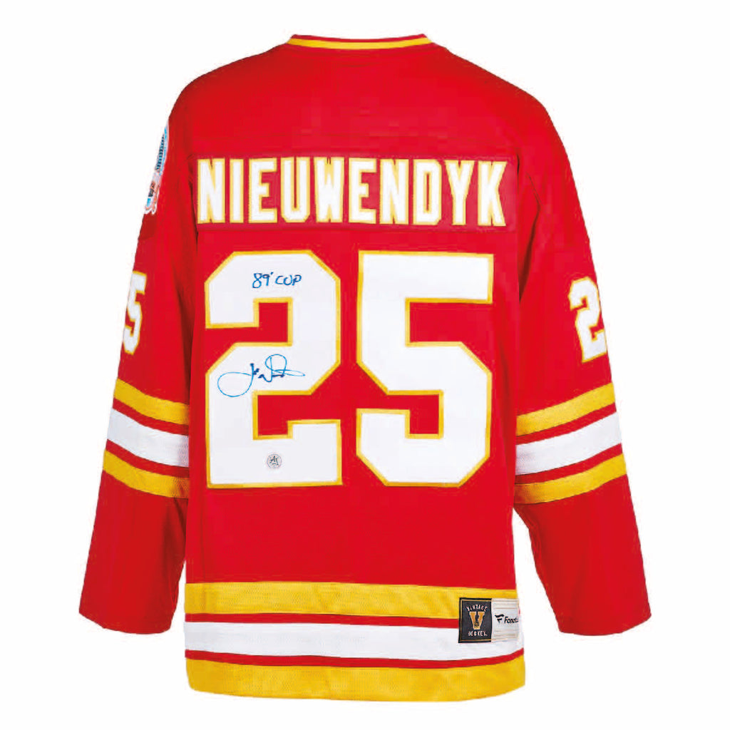 Joe Nieuwendyk Autographié Scission fanatique chandail