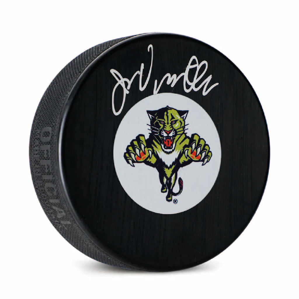 John Vanbiesbrouck Autographed Florida Panthers Retro Puck - Logo