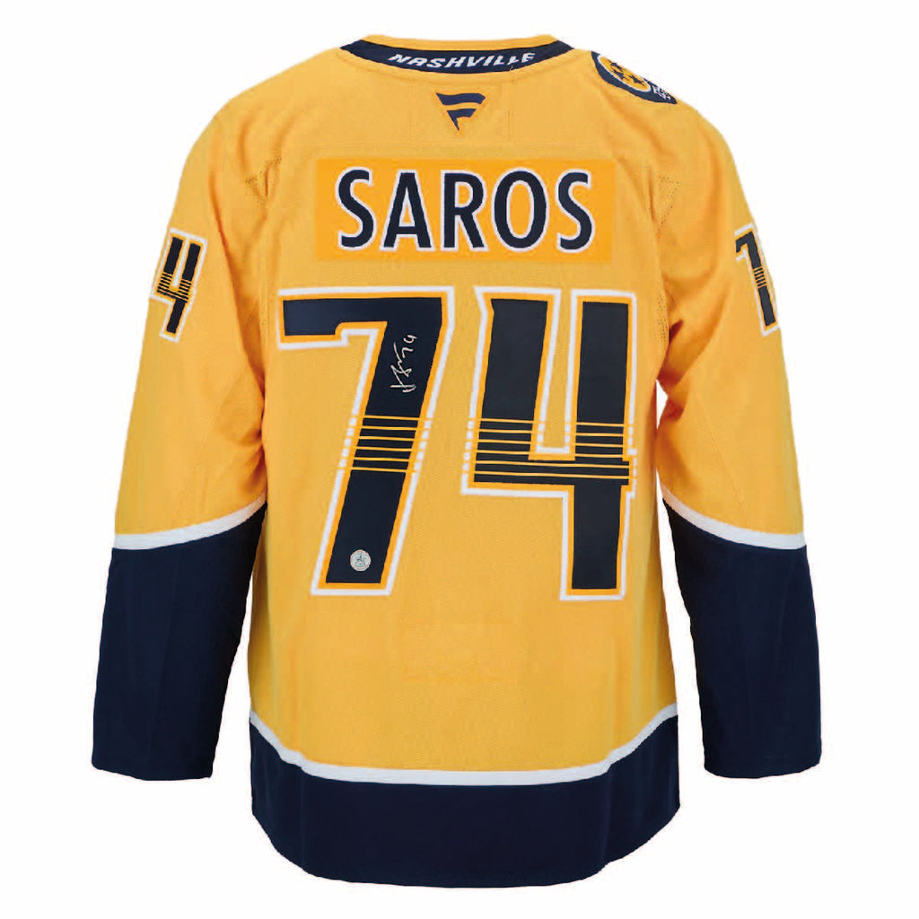Juuse Saros Autographié Fanatiques Premium Alternatif chandail