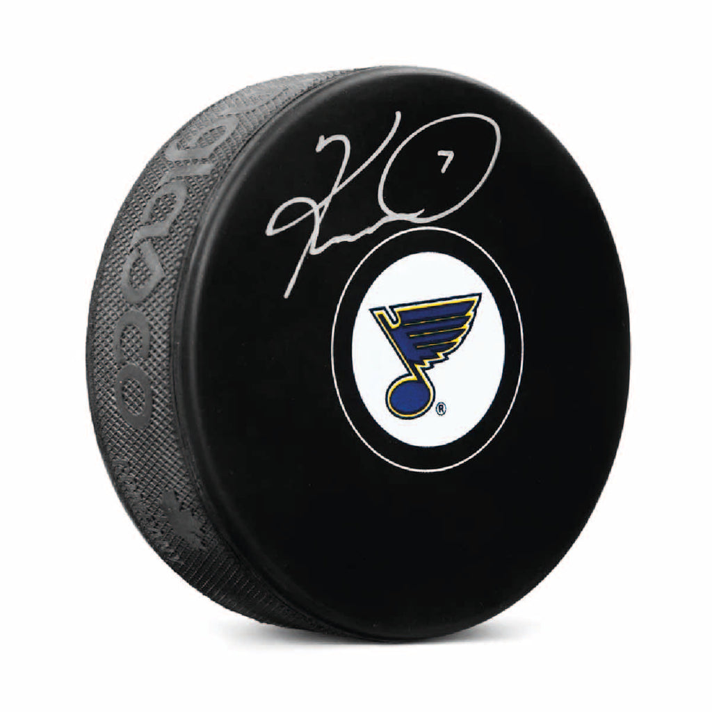 Keith Tkachuk Autographed St Louis Blues Puck - Logo