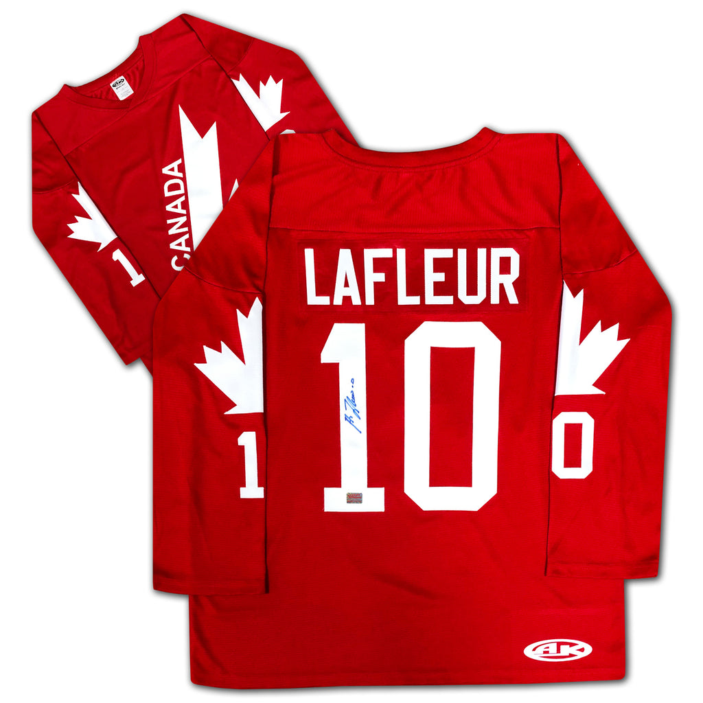 (PAST AUCTION) <br> Lot 33: Guy Lafleur Autographed Red Custom AK Jersey - Team Canada 1976