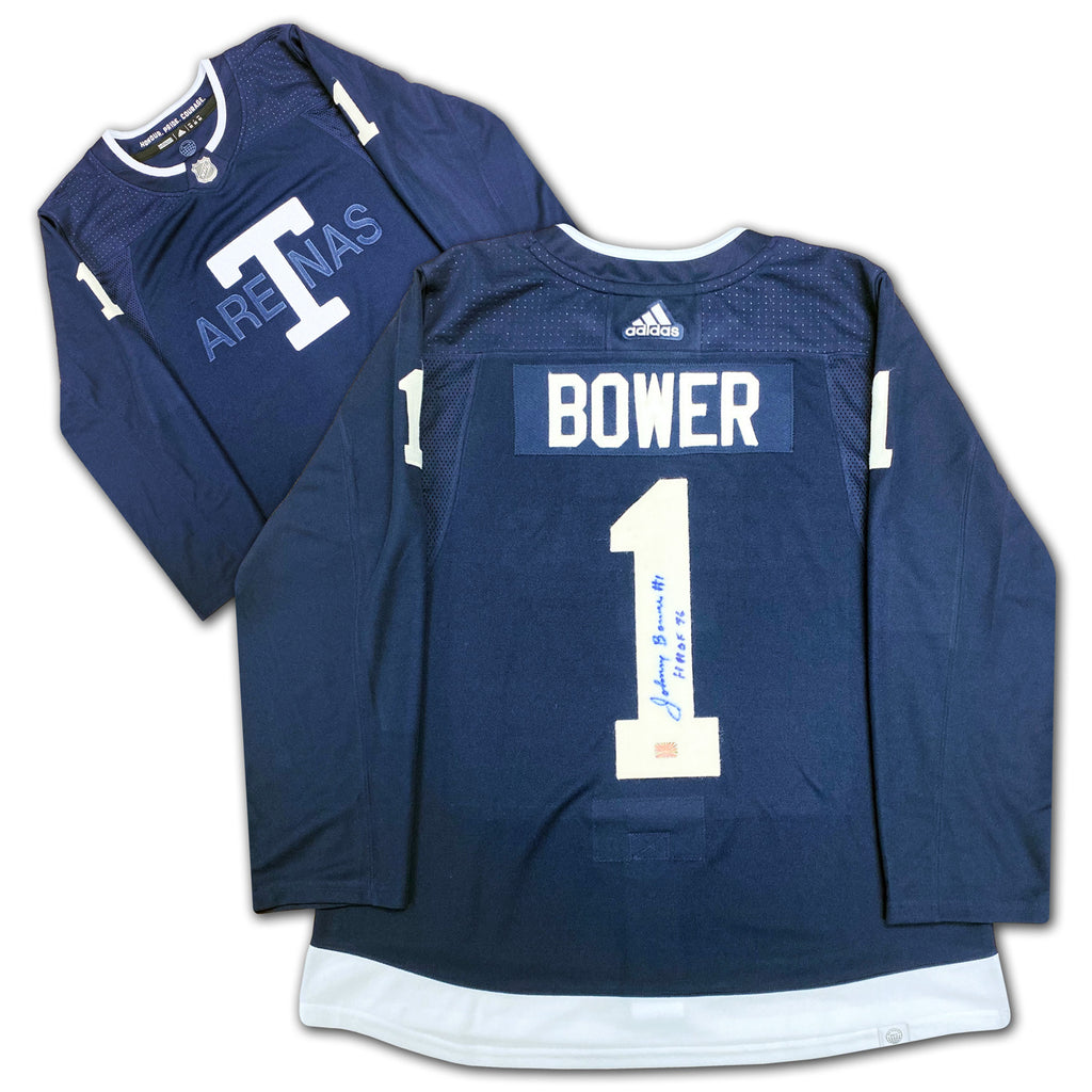 (PAST AUCTION) <br> Lot 34: Johnny Bower Autographed NHL Heritage Classic Jersey - Toronto Maple Leafs