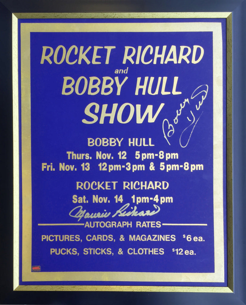 (PAST AUCTION) <br> Lot 54:  Maurice Richard and Bobby Hull  Autographed 32x26 (HUGE) Vintage Sign