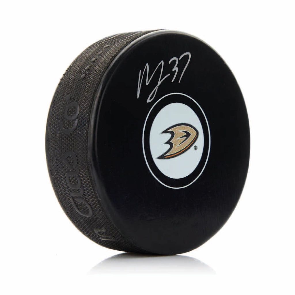 Mason McTavish Autographed Anaheim Ducks Puck - Logo