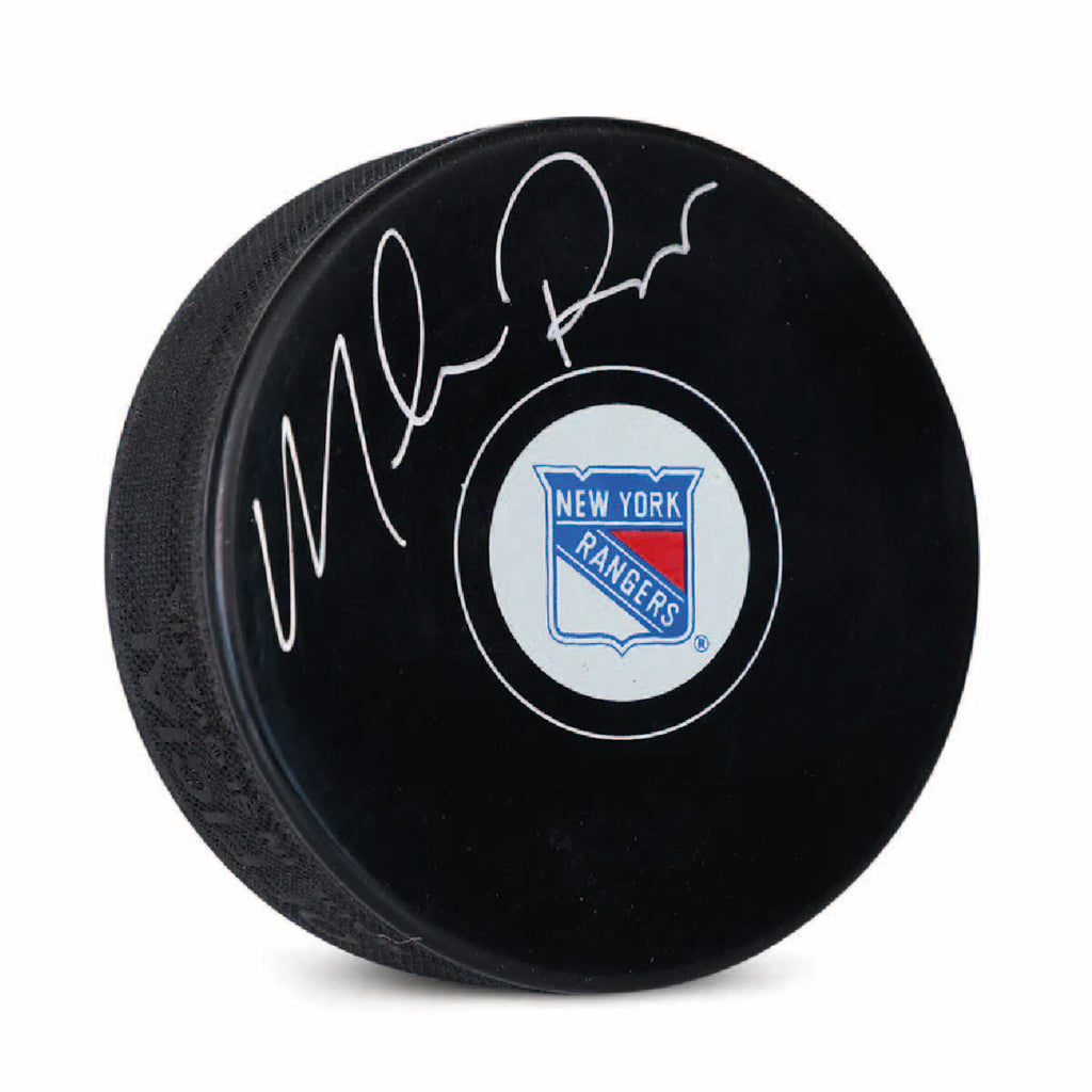 Mike Richter New York Rangers Autographed Puck - Logo