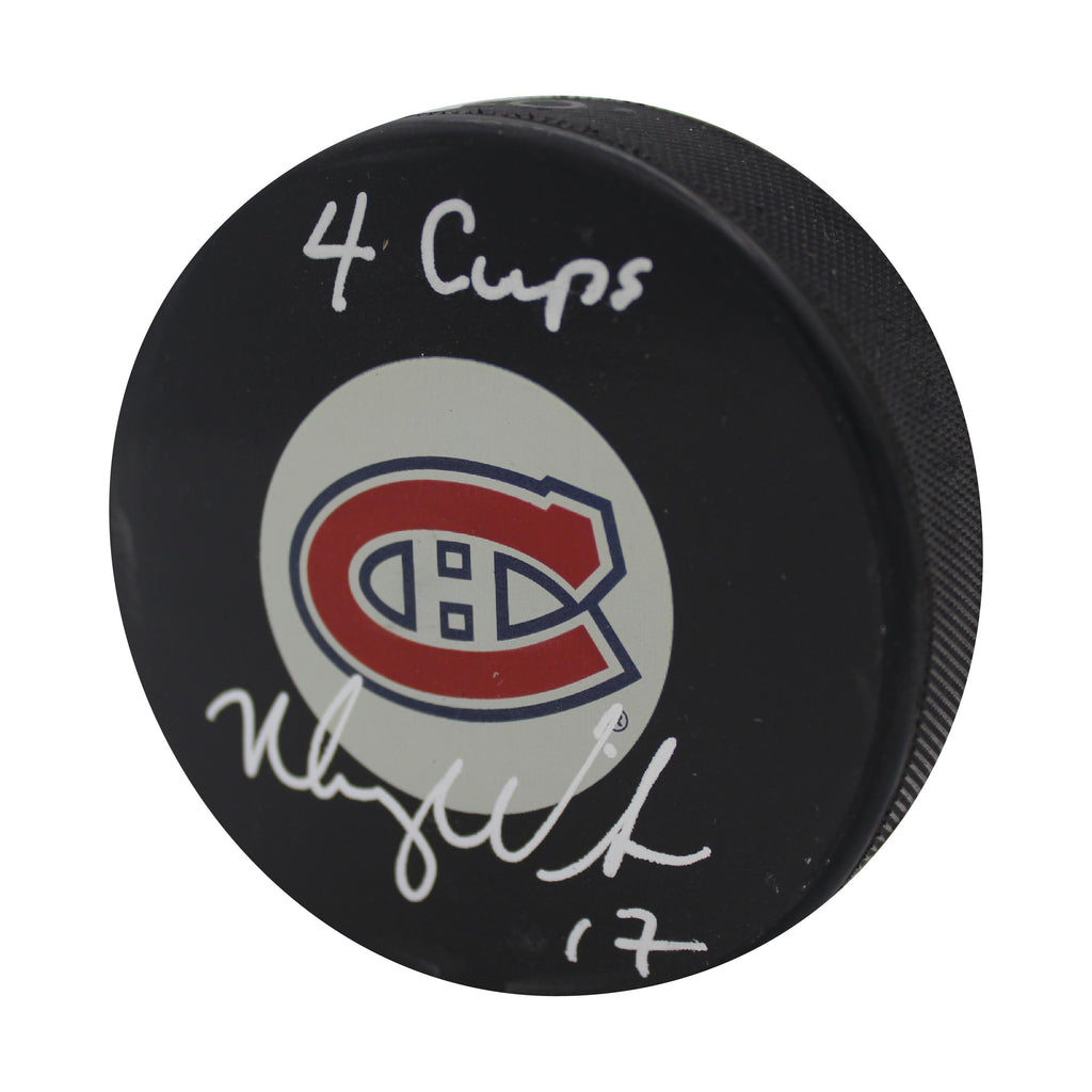 Murray Wilson Autographed & Inscribed Puck - Logo