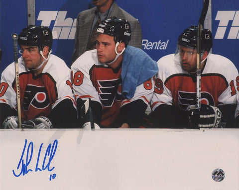 John LeClair Autographed 8x10 Photo - Bench