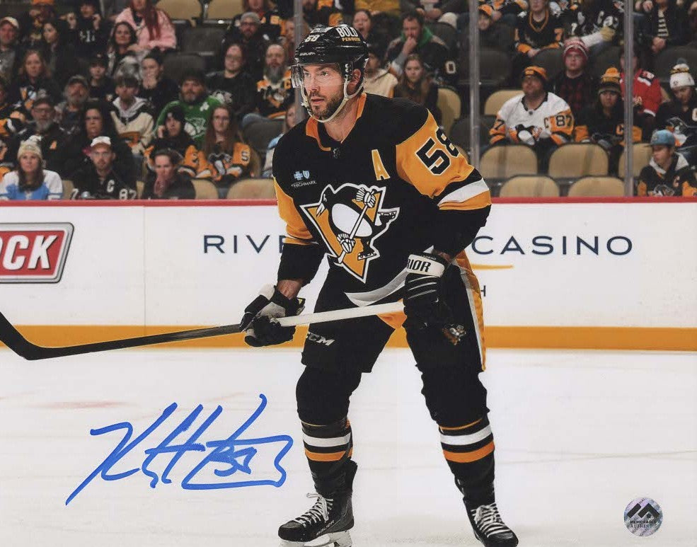 Kristopher Letang Autographed 8x10 Photo - Standing (Black Jersey)