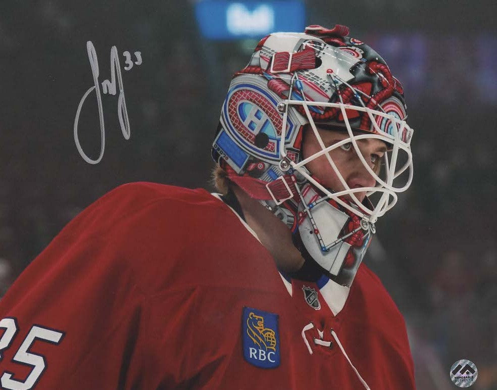 Samuel Montembeault Autographed 8x10 Photo - Mask (Signed in Silver)