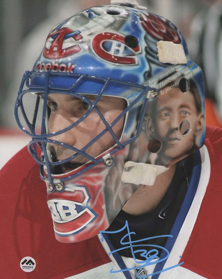 Marc Denis Autographed 8x10 Photo - Closeup (Montreal)