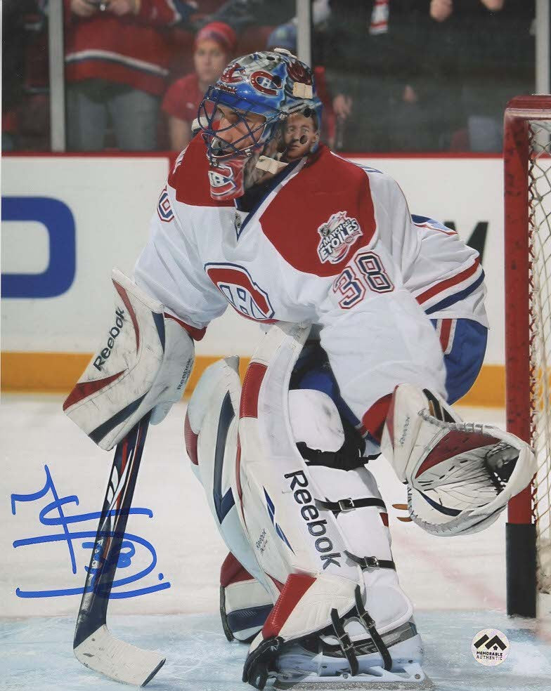 Marc Denis Autographed 8x10 Photo - Action (Montreal) (2)