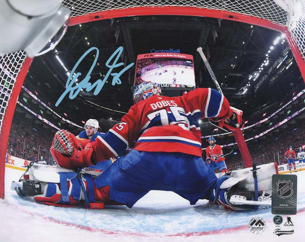 Jakub Dobes Autographed 16x20 Photo - Net View