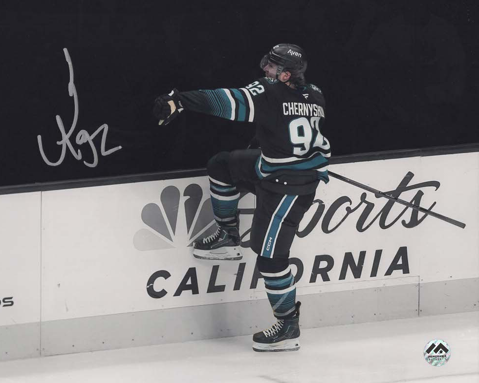 Igor Chernyshov Autographed San Jose Sharks 8x10 Photo - Blackout