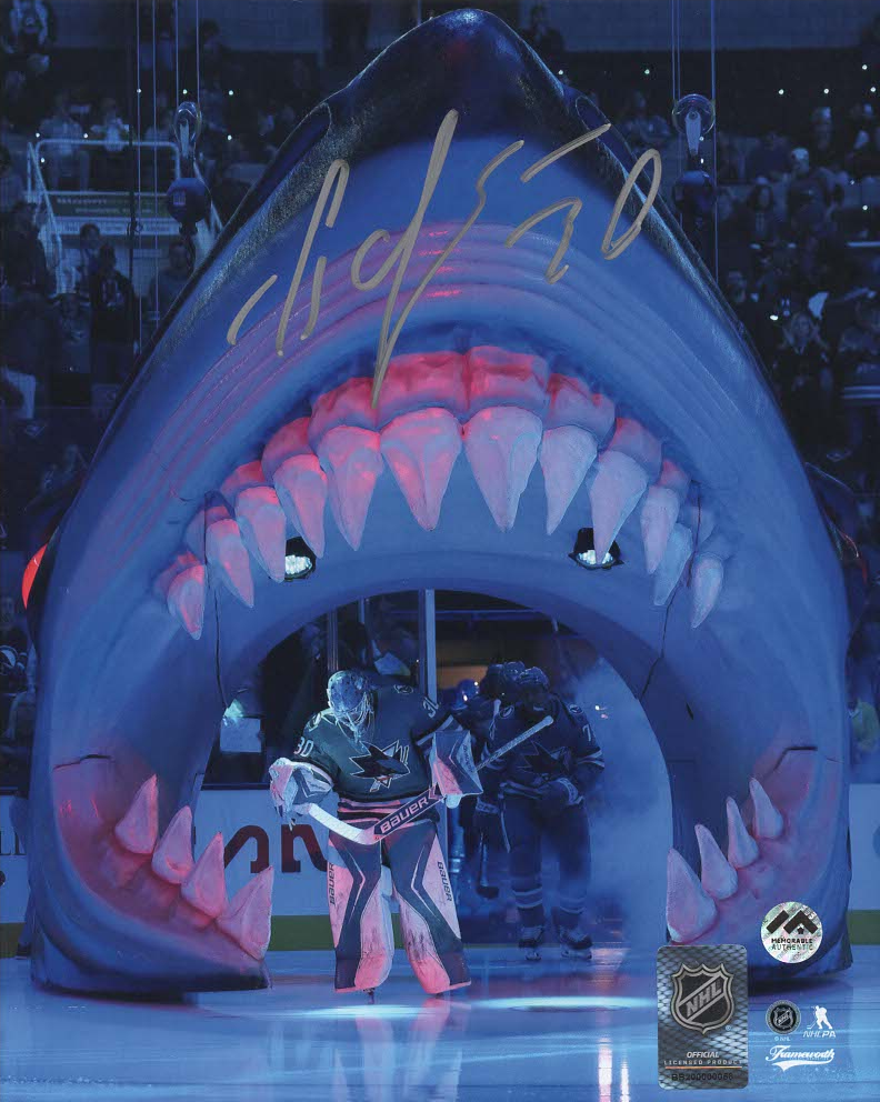 Yaroslav Askarov Autographed San Jose Sharks 8x10 Photo - Entrance