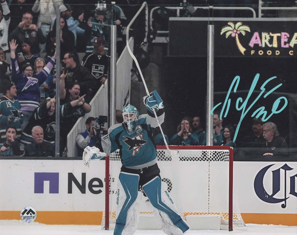 Yaroslav Askarov Autographed San Jose Sharks 8x10 Photo - 35th Anniversary