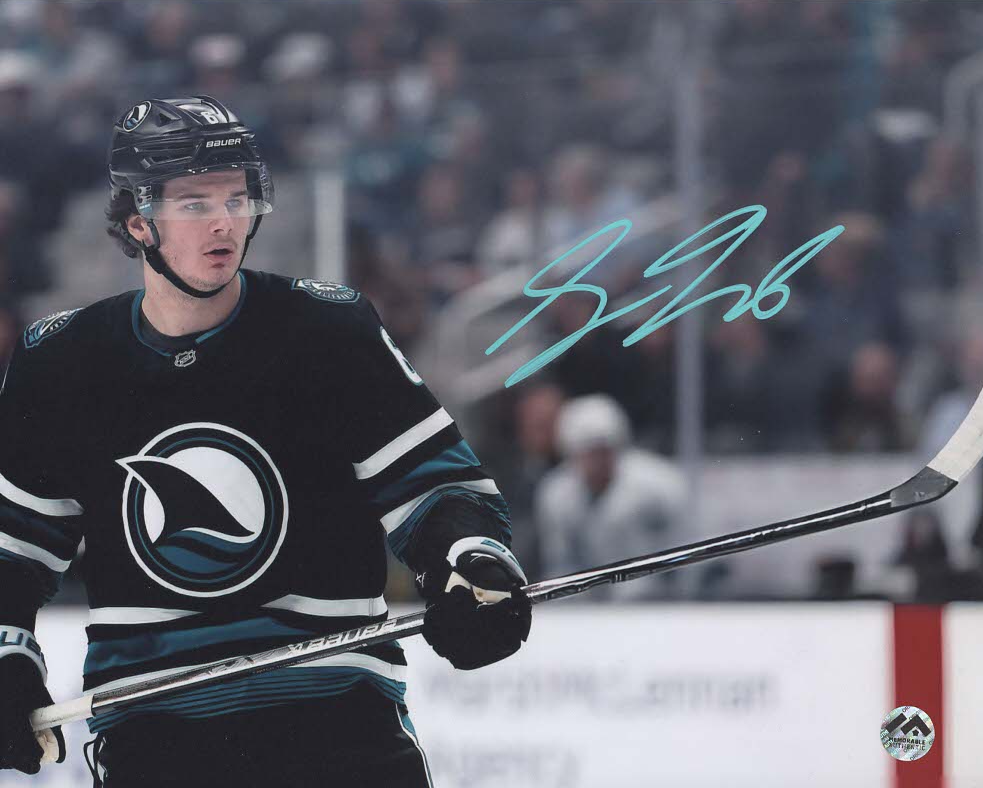 Sam Dickinson Autographed San Jose Sharks 8x10 Photo - CloseUp