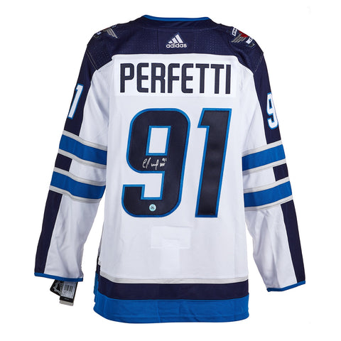 Cole Perfetti Autographed Winnipeg Jets White Adidas Authentic Jersey