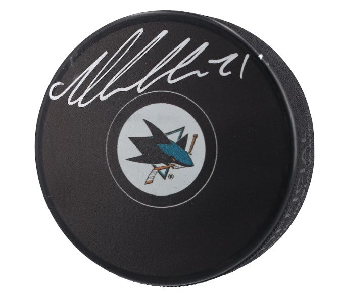 Macklin Celebrini Autographed Puck - Logo