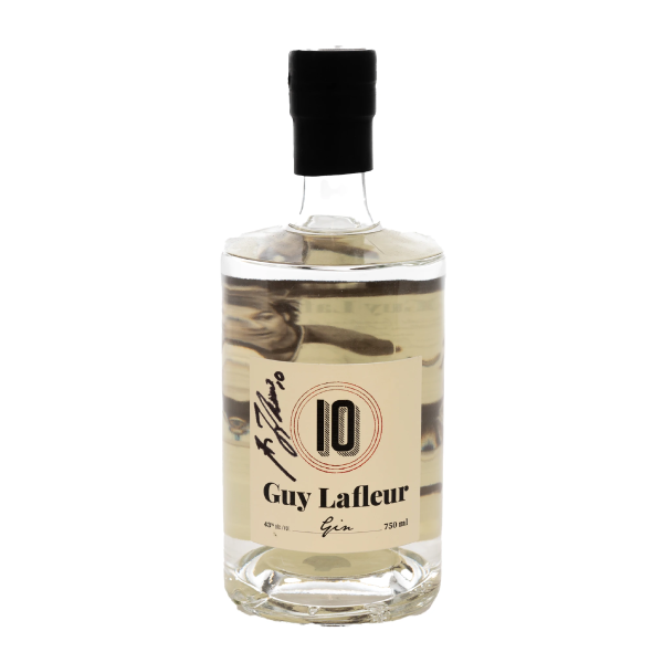 (PAST AUCTION) <br> LOT 24: GUY LAFLEUR AUTOGRAPHED GIN BOTTLE BATCH 001