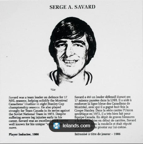 PRE-ORDER - Serge Savard Autographed NHL Legends HOF Plaque