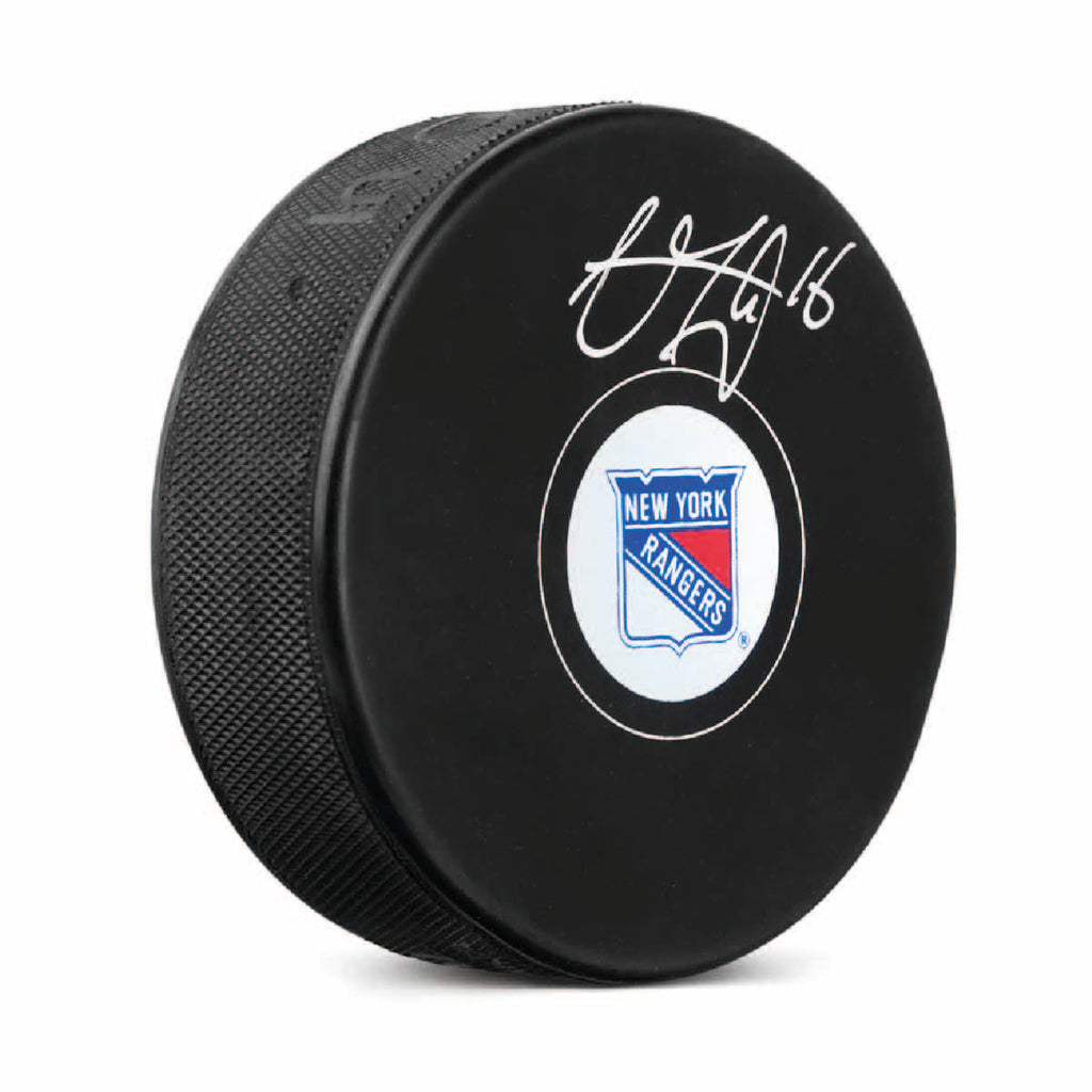 Vincent Trocheck Autographed New York Rangers Puck - Logo