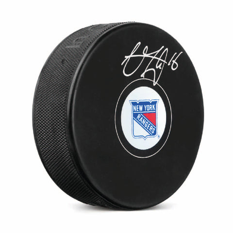 Vincent Trocheck Autographed New York Rangers Puck - Logo