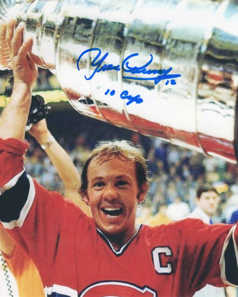 Yvan Cournoyer Autographed & Inscribed 8x10 Photo - Coupe