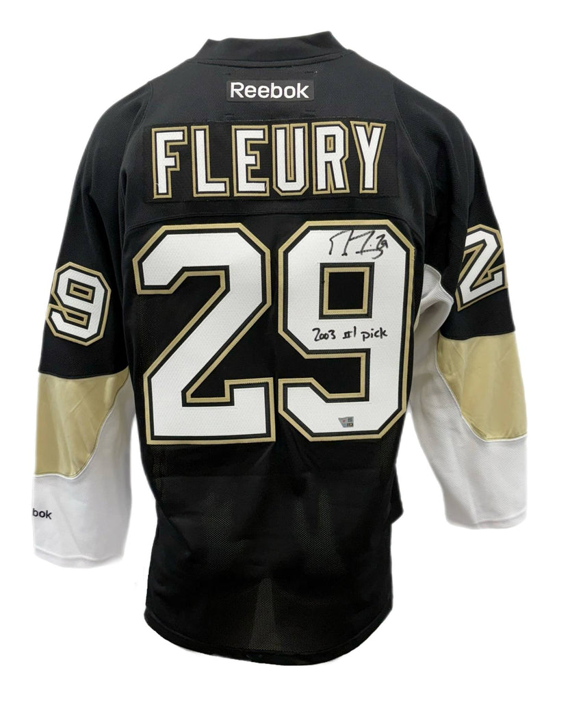 Marc-André Fleury Autographed & Inscribed Black Reebok Jersey - Pick