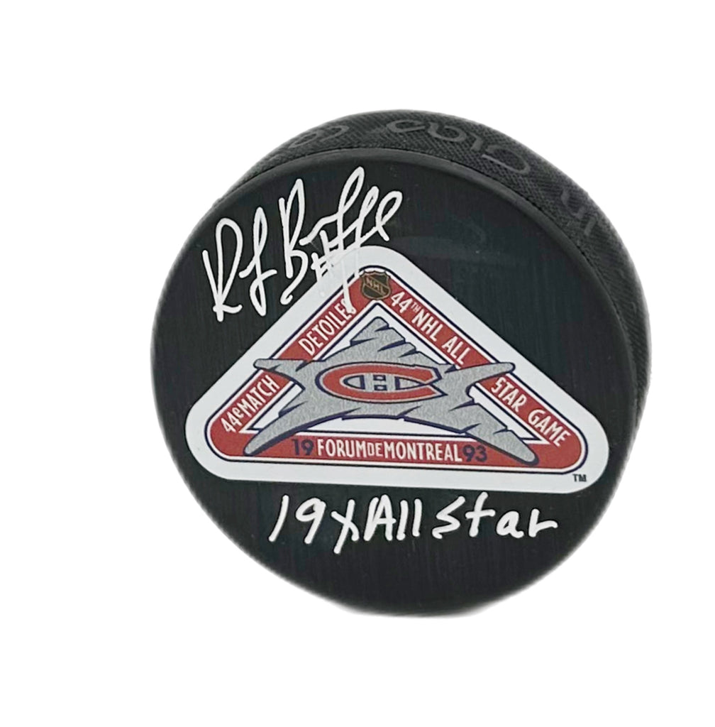 Raymond Bourque Autographed & Inscribed Puck - All Star 1993