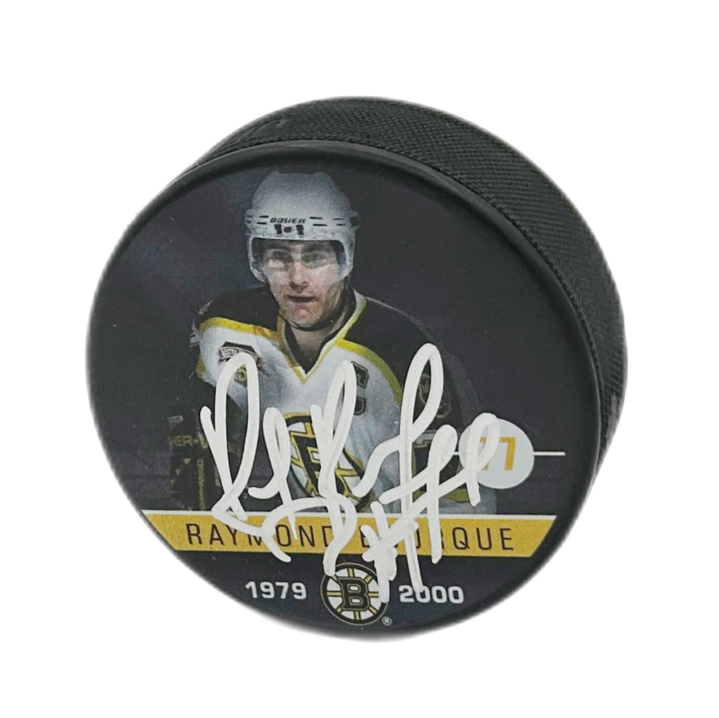 Raymond Bourque Autographed Puck - Alumni