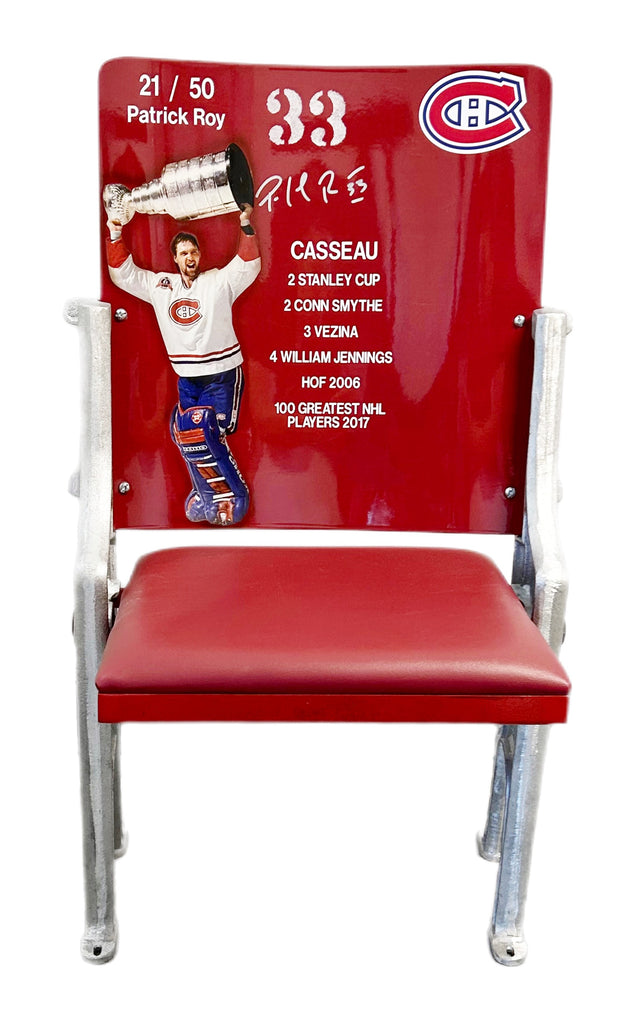 Montreal Canadiens Forum Red Seat Autograpghed by Patrick Roy - Limited Edition of 50