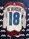 (PAST AUCTION) <br> Alex Newhook Autographed White Adidas Authentic Jersey