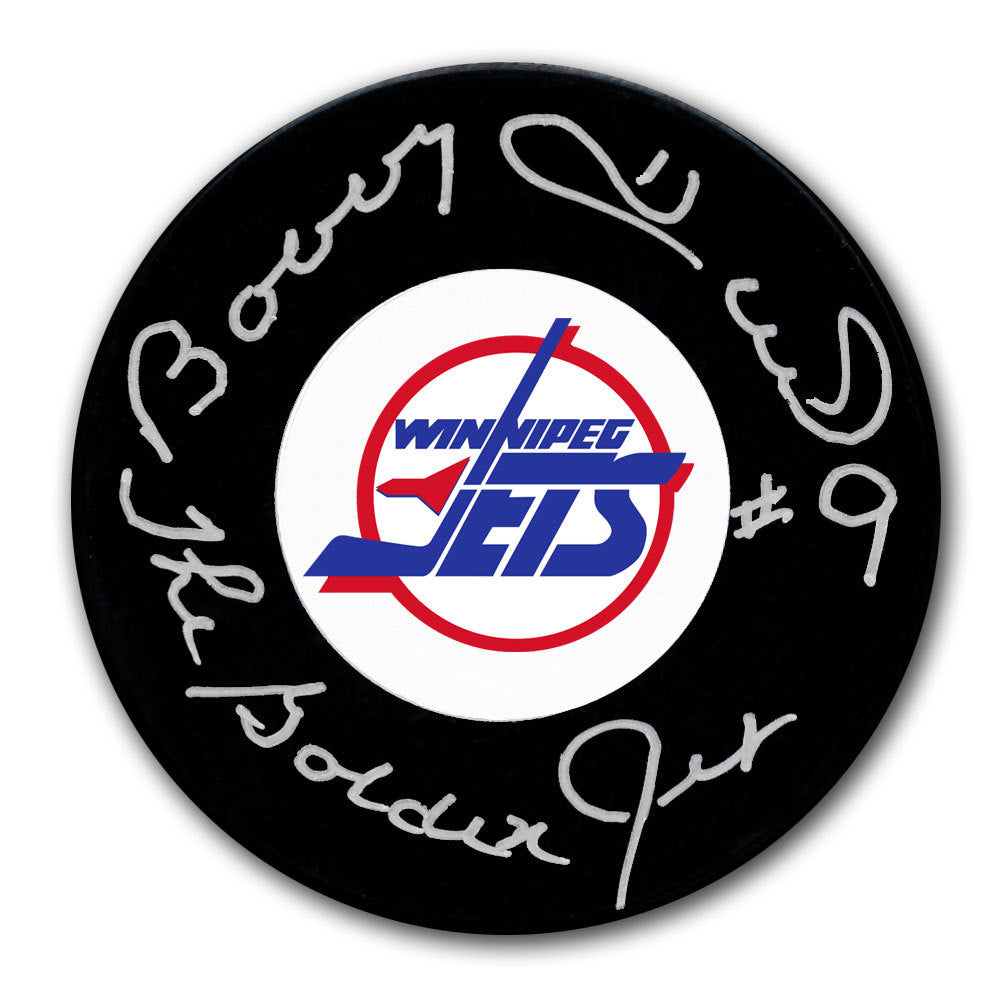 Bobby Hull Winnipeg Jets Autographed & Inscribed Puck - Logo